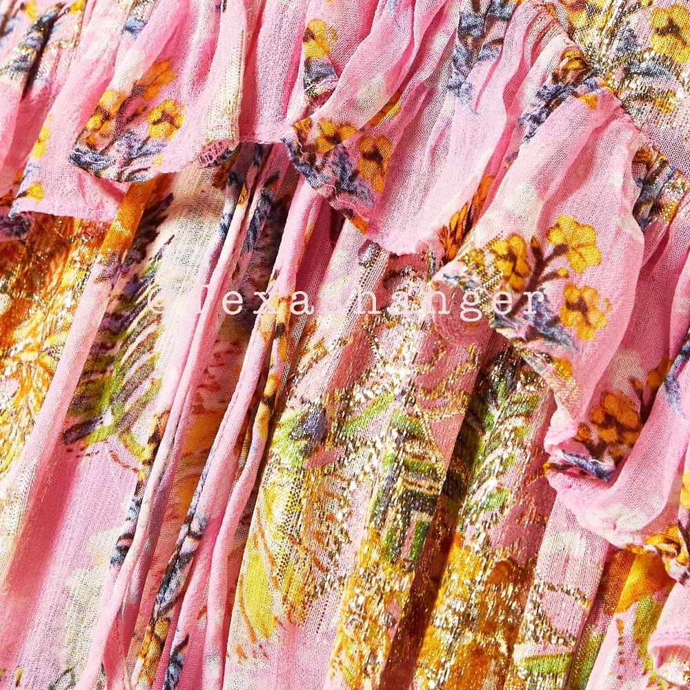 NWT HEMANT & NANDITA Dhea Kaftan M Medium Canary Yellow Taffy - Picture 11 of 16